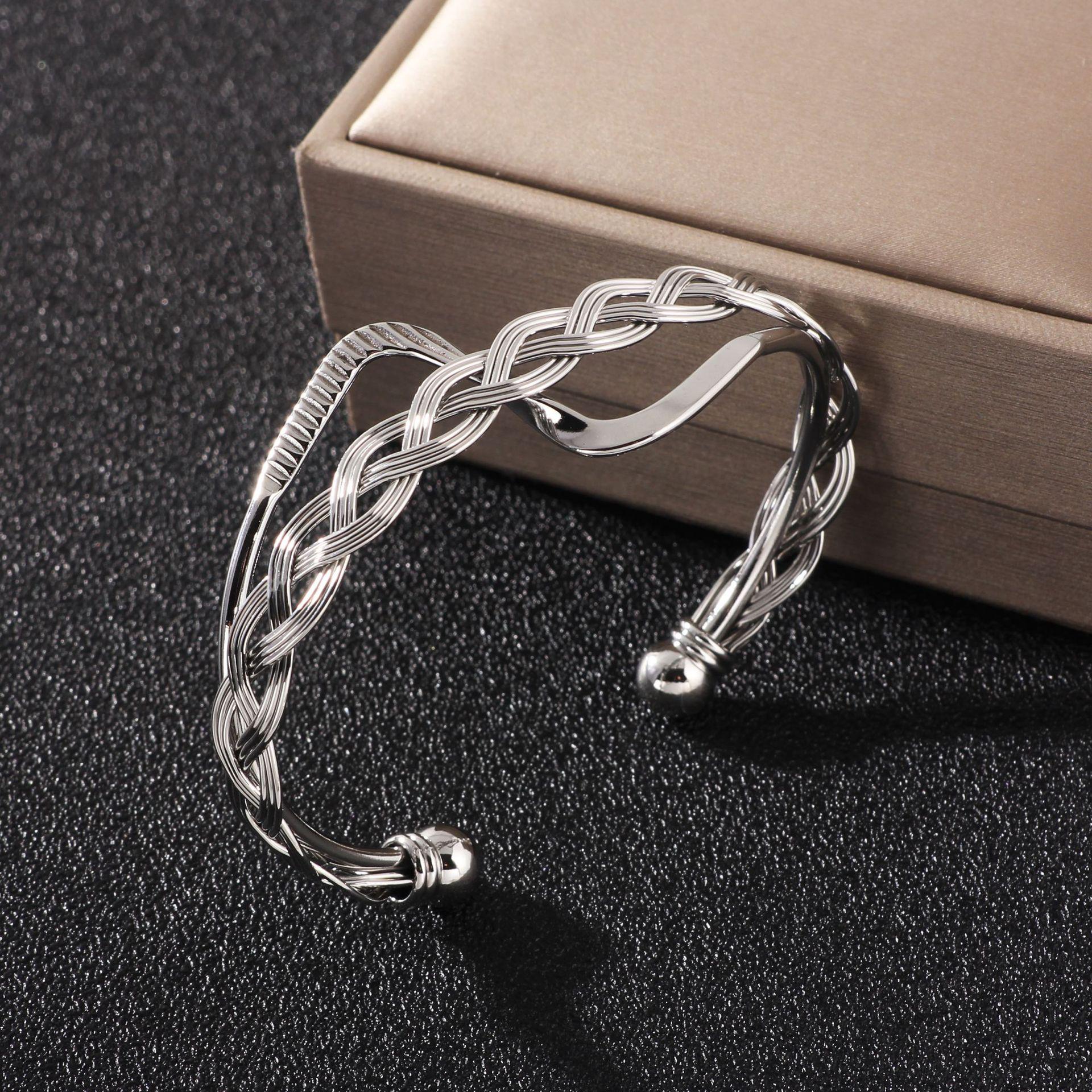 Adjustable Titanium Steel Woven Bracelet: Trendy, Versatile & Simple