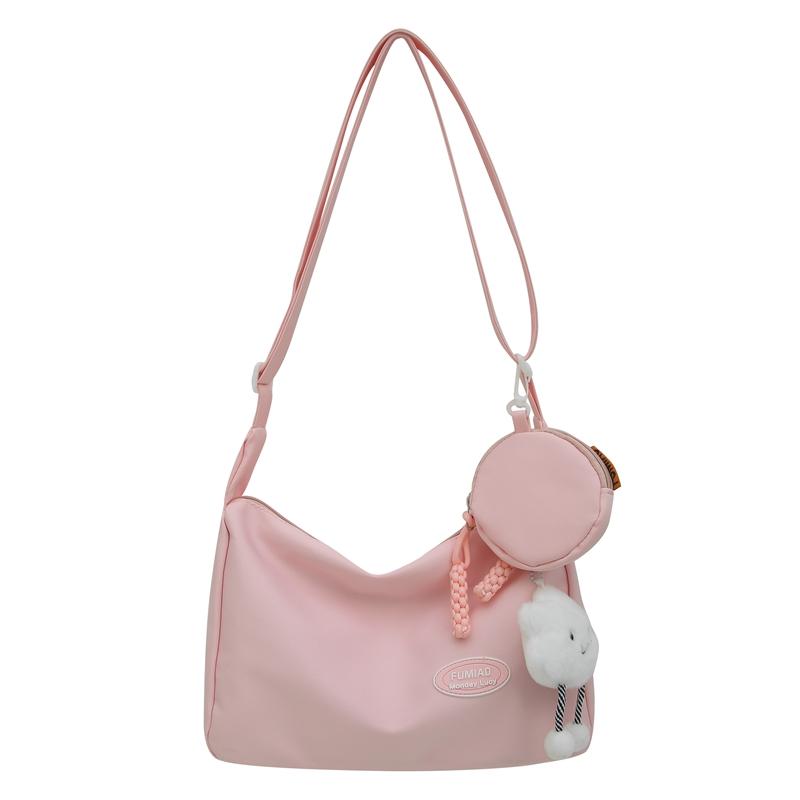 

Однотонна сумка через плече. Жіноча студентська сумка. Сумка через плече рожевий