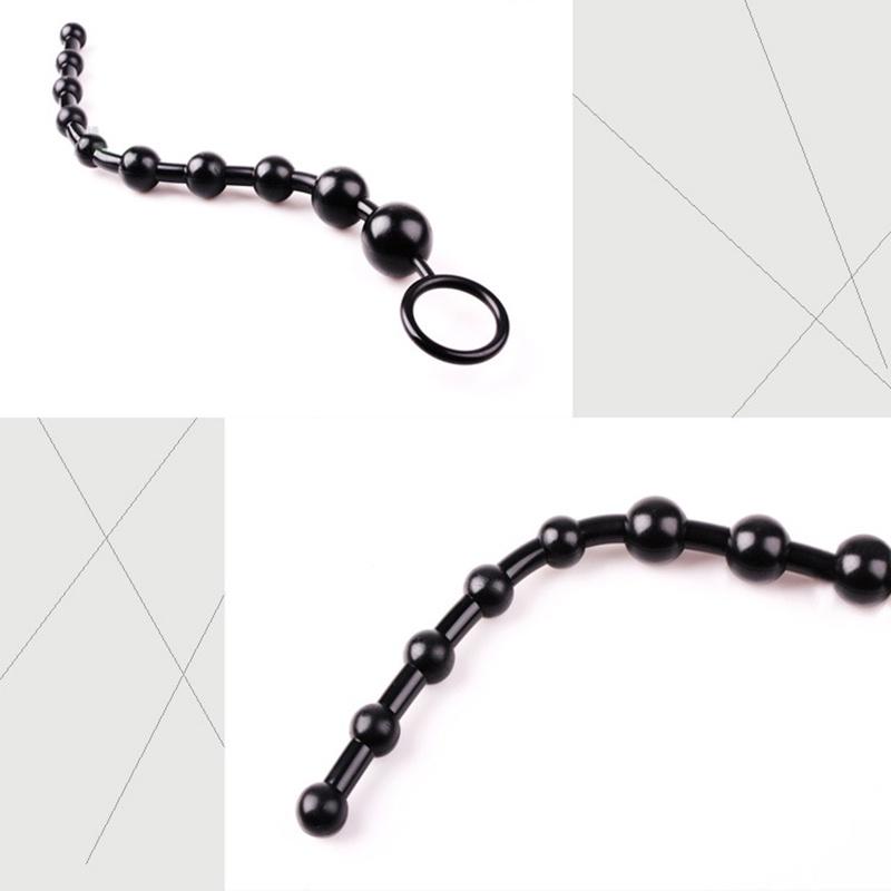 Chain Sexy Beads Orgasm Vagina Plug Play Pull Ring Ball Jelly Anal Tool Unisex