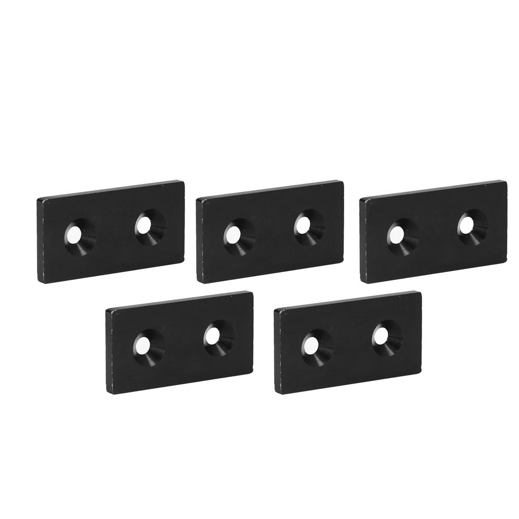 5Pcs Aluminum Profile End Cap Alloy Metal Cover Plate Linear Moving Parts 4080 Double HolesBlack