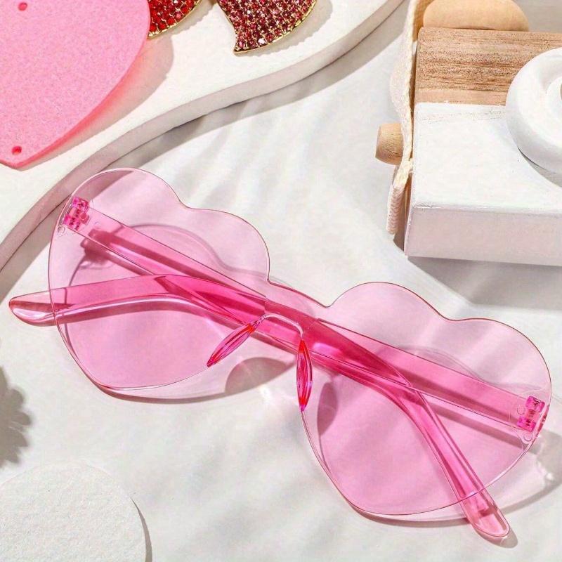 Pairs Heart Shaped Glasses Candy Color Rimless Fun Heart Glasses For Women Men Party Favors,