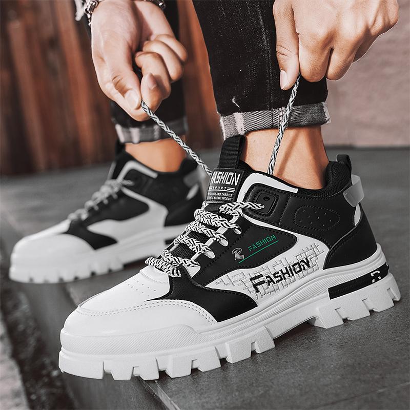 Men's workwear boots four season new anti slip soft sole comfortable labor protection shoes outdoor casual high top sports boots