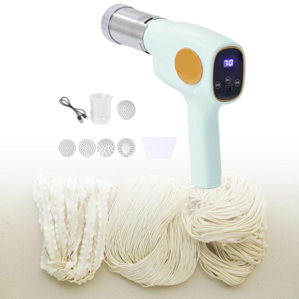 Electric Pasta Maker 5 Heads Noodle Press Machine for Lasagna Macaroni Ramen Blue