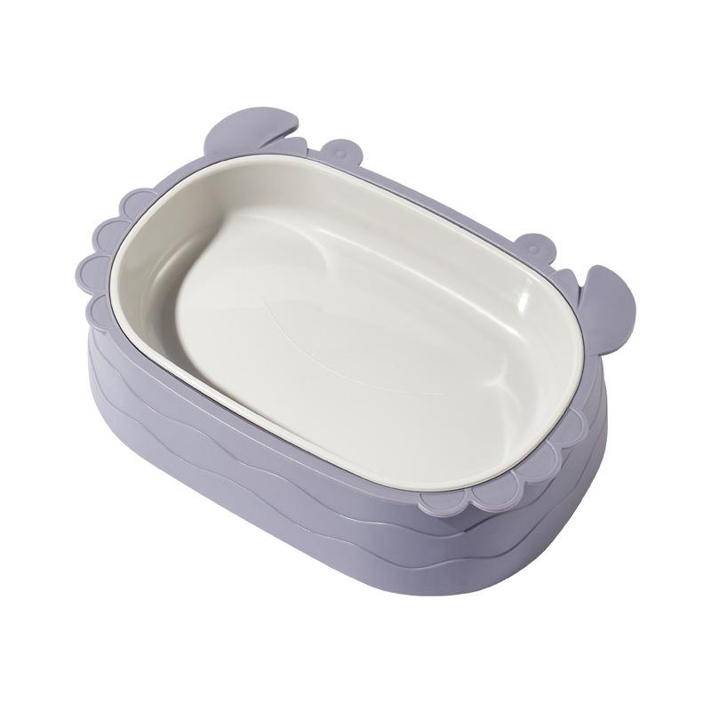 Pet Cat Bowl Crab Shape Slow Food Bowl Removable Pet Double Bowl Anti-choking Dog Food Bowl Anti-knock Over Dog Rice Bowl