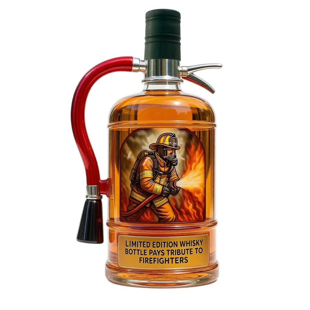 Limited Edition Whisky Bottle Fire Extinguisher Design Glass Decanter Tribute To Firefighters Collectible Alcohol Container