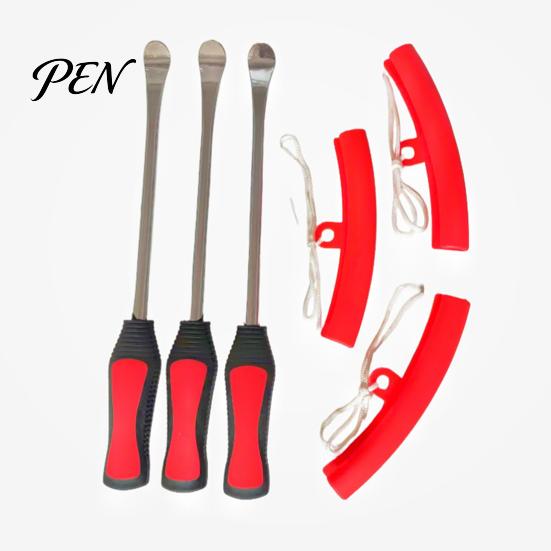 Farm Machinery Tire Repair Carbon Steel Spoons Tool Set, Tools Include 3 Pieces Spoons, 2 Rim Motorcycle Changing Kit Protector, 1 Piece Wrench,