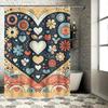 Colorful Heart Pattern Shower Curtain | Vibrant and Fun Bathroom Deco