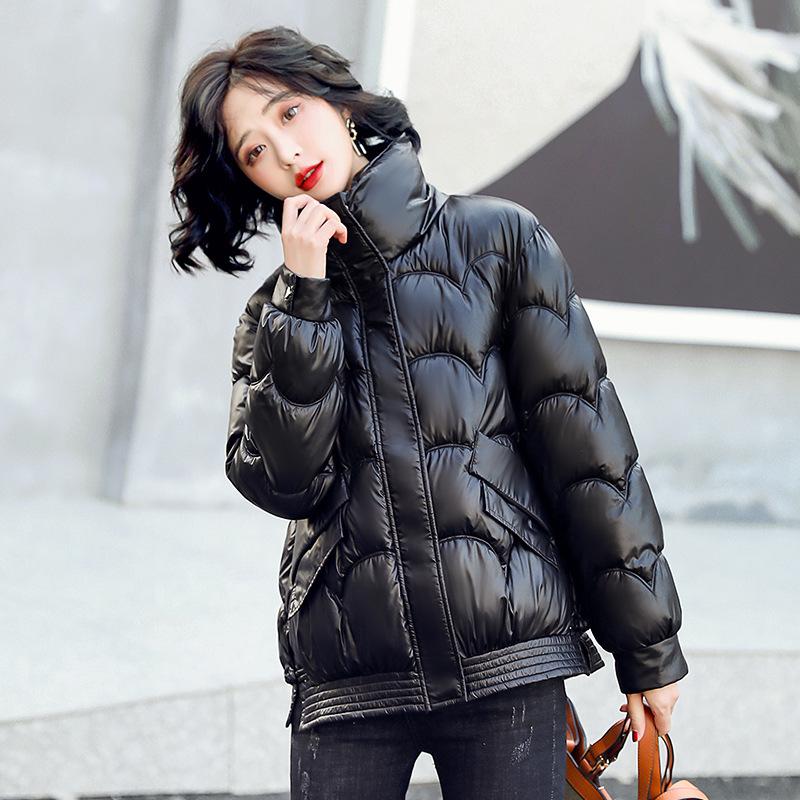 Glossy Short Cotton Clothes Women's Korean Version Loose New Light Cotton-padded Clothes Winter Coat