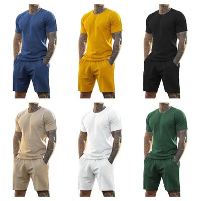Summer Men's Short-sleeved Sports and Leisure Crew Neck Fitness Suit Men's Foreign Trade T-shirt Shorts