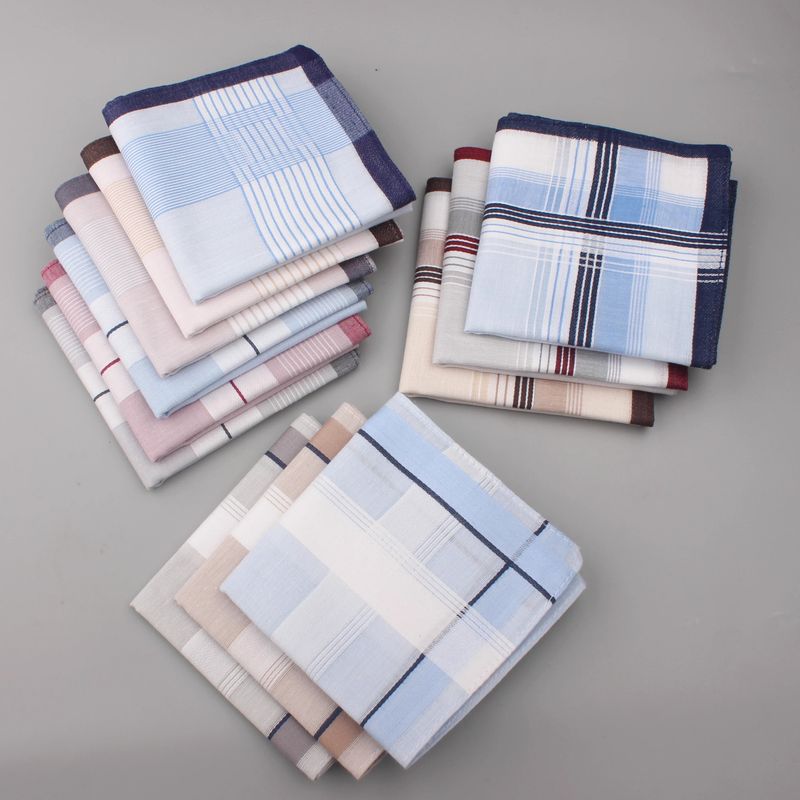 (Buy 10 Get 1 Free) Cotton Gentleman Men Handkerchief Old-Fashioned Classic Handkerchief Women's Portable Thin Cloth Square Scarf