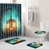 Halloween Shower Curtain Floor Mat Combination Four-Piece Set Bathroom Toilet Carpet Door Mat