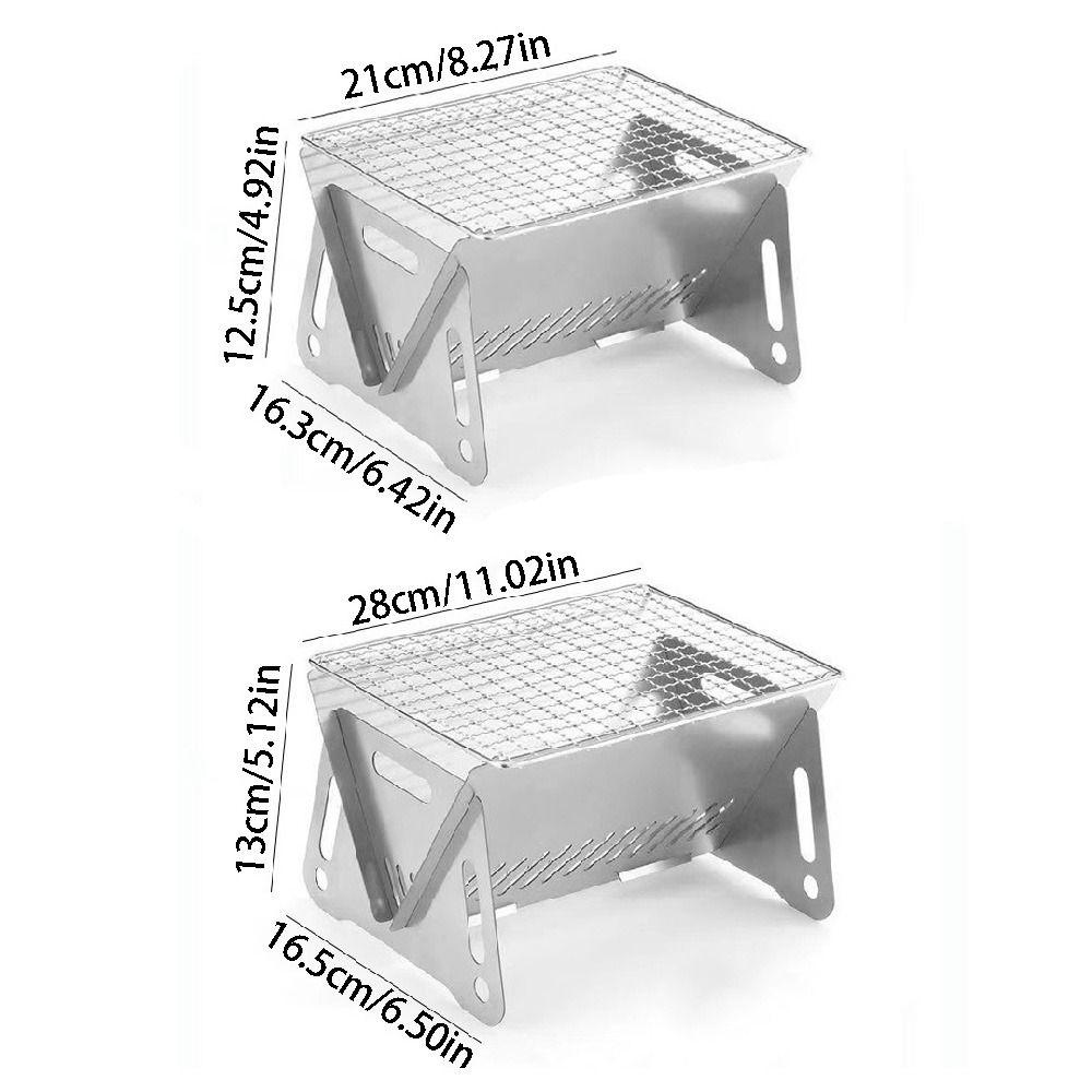 Stainless Steel BBQ Grill Rack Detachable Grill Burn-er Stand Compact Barbecue Stove  Campfire