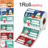 500Pcs/Roll Oil Painting Holiday Decoration Christmas Vintage Sticker Merry Christmas Print Label Adhesive Stickers