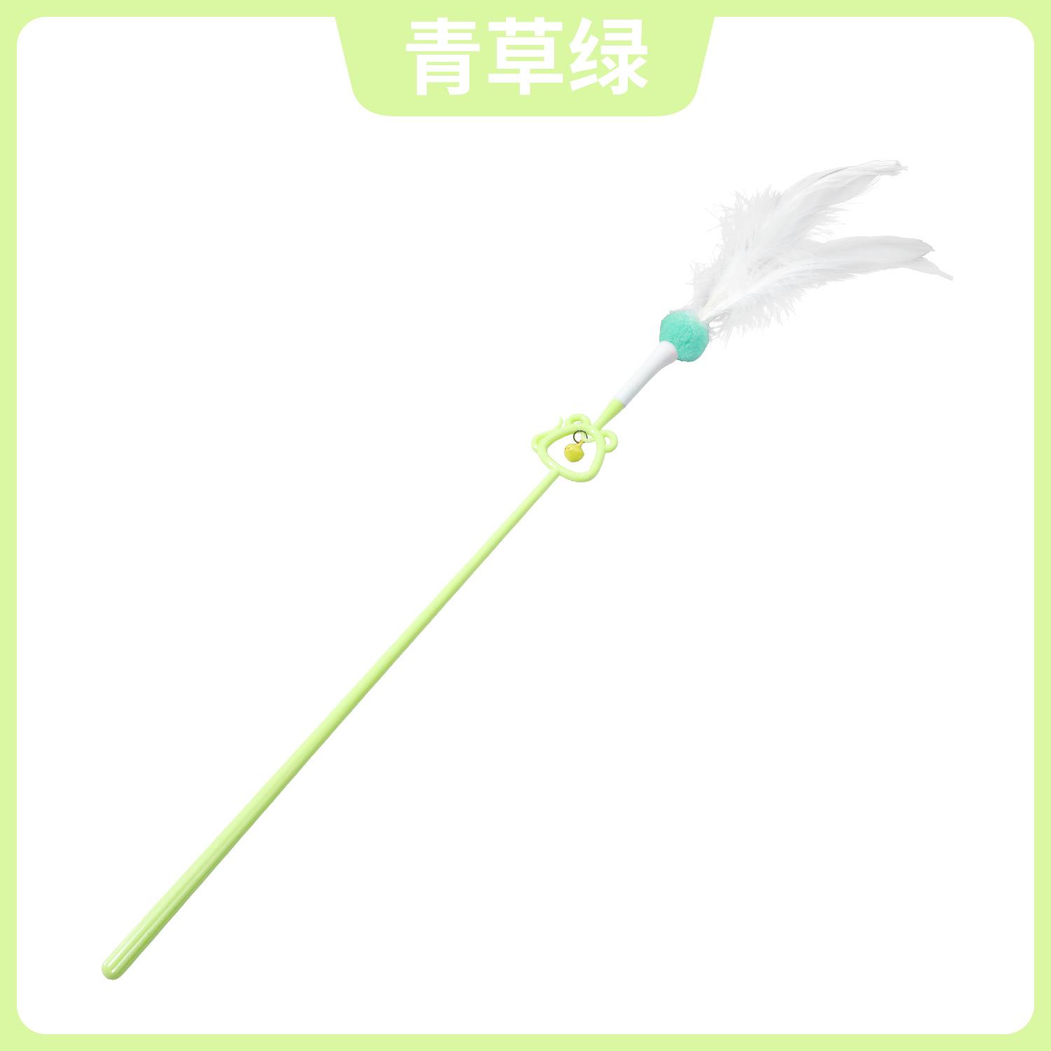 Feather Cat Teaser Wand with Bell, 38cm Long Interactive Cat Toy for Indoor Play, Boredom Relief & Exercise 38cm cat teaser wand