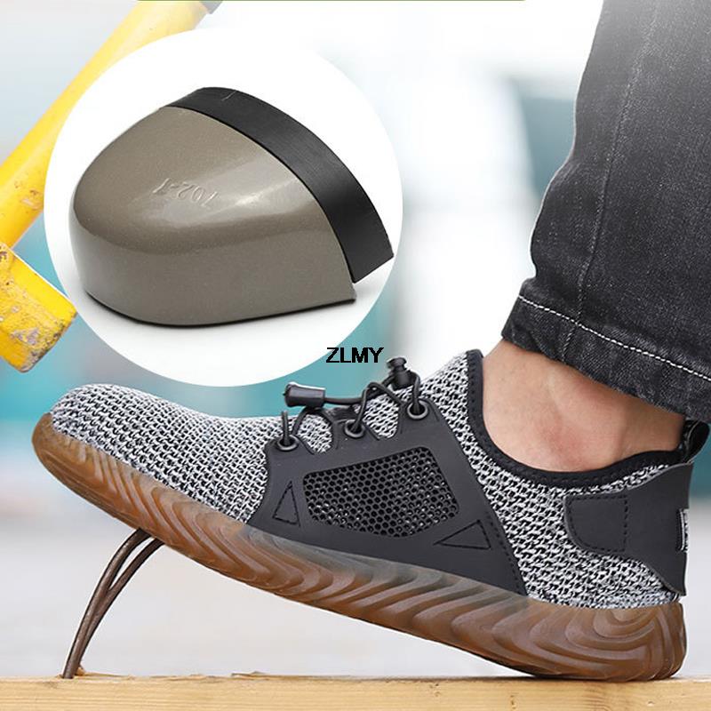 Madingi tinkliniai apsauginiai batai Vyriški vasariniai plieniniai darbo batai Nepramušami, nesudužę Darbo saugos batai Vyriški, kvėpuojantys apsauginiai batai, vyriški