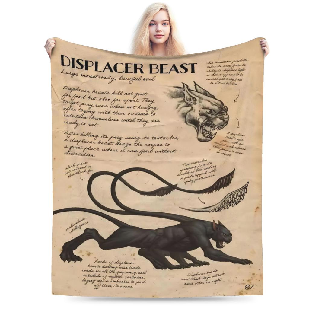DND Flannel Throw Blanket Role-Playing Game Blankets for Bedding Outdoor Super Warm Bedroom Quilt