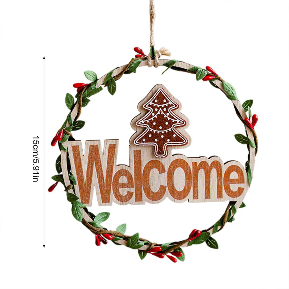 

Christmas Wreath Outdoor Wooden Seasonal Sign Decor Holiday Garland For Outdoor Entryway Patio Front Door Garden Porch Holiday