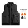 Autumn and winter vest men's 2025 new solid color trendy brand casual stand-up collar thermal vest vest vest jacket men's clothing