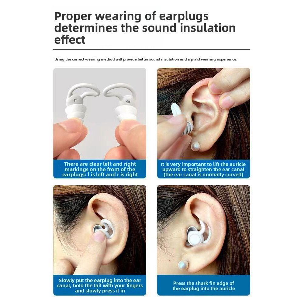 Soft Silicone Earplugs Ear Protection Noise Reduction Soundproof Earplugs Multi-Use Noise Prevention Reusable Earplugs