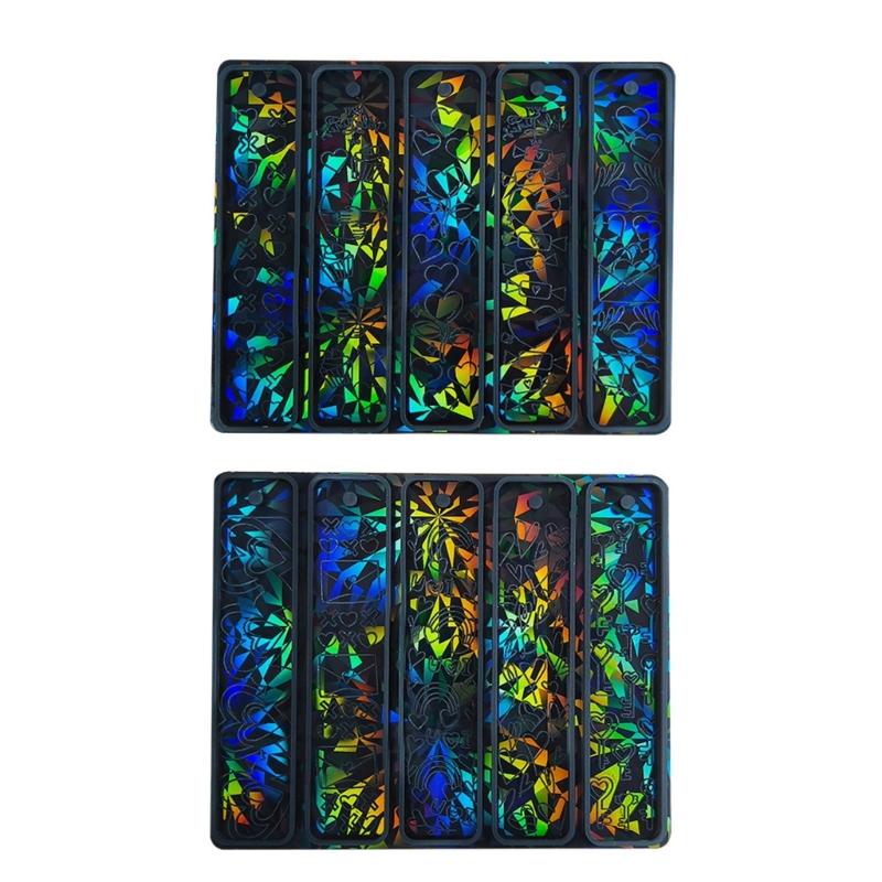 Marcaj Holografic Matriță Rășină Inimă Matriță Silicon cu Gaură Matrițe Turnare Epoxidă Marcaje Cheiune Instrument Fabricare DIY