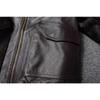 Chinese Size Vintage Brown First Layer Cowhide High Waisted Men Leather Jacket 45P Flight Coat Lapel Short Leather Jackets Pilot Jacket