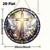 2D Flat Acrylic Cross - Colorful Design, Indoor and Outdoor Decoration - No Battery/Electricity Required, Free Day Decoration, Shop Decoration,