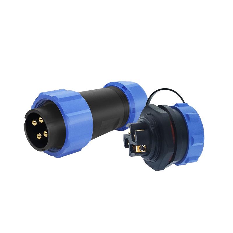 M21 Waterproof Aviation Connector - IP68 Solderless Screw Crimp, Male/Female, Rear Nut, 2-5 Pins
