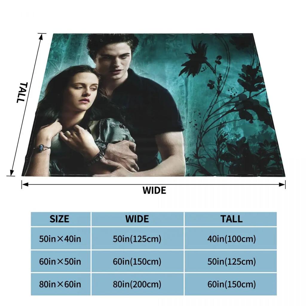 Edward Bella Vampire Plush Blanket The Twilight Saga Movie Creative Throw Blanket for Bed Sofa Couch 200x150cm Quilt