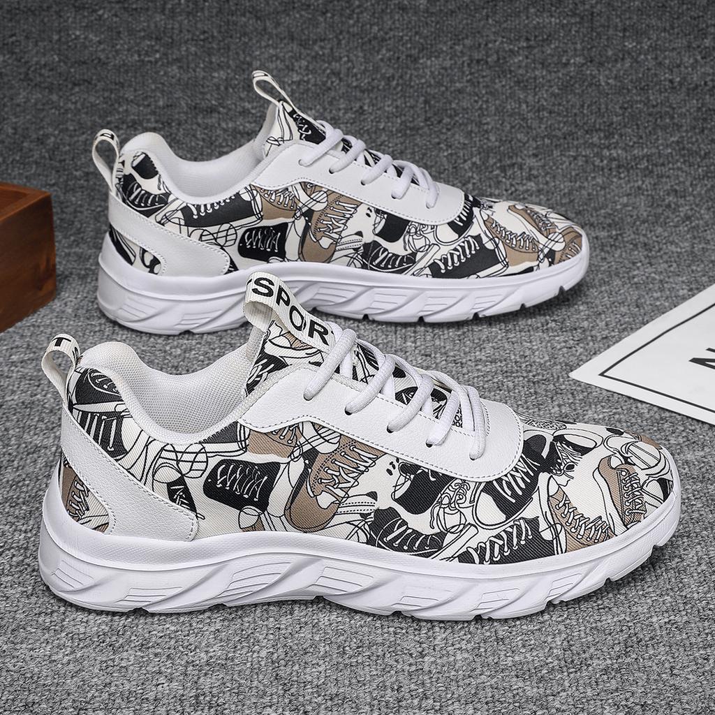 TUINANLE Pantofi pentru bărbați Pantofi ușori ocazional Pantofi pentru alergare cu graffiti Mărimea Plus 39-48 Pantofi pentru mers pe jos respirabili