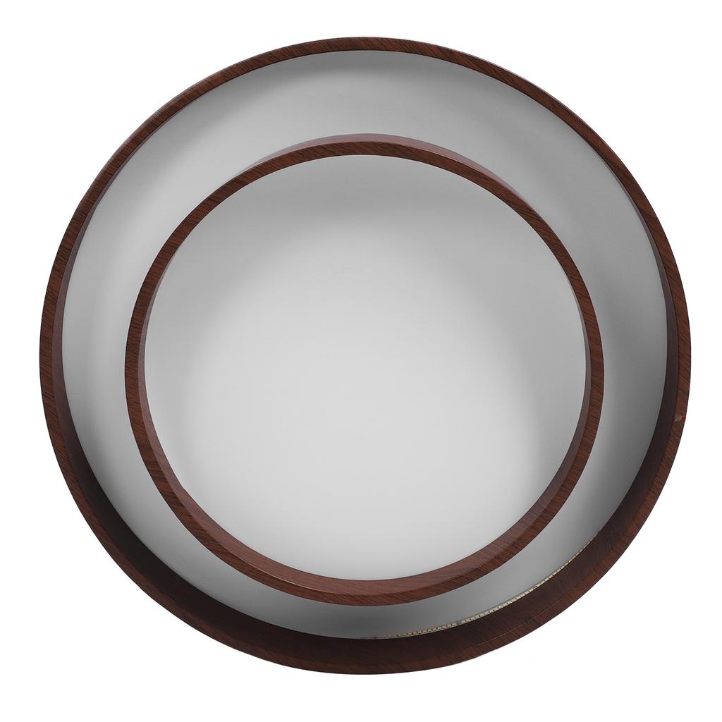 LED Ceiling Light Fixture Walnut Wood Grain Flush Mount Round Remote Control Light 3 Color Changeabl