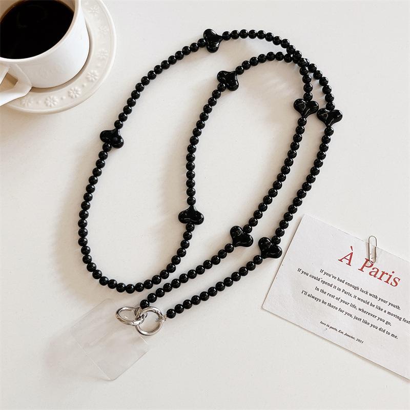 Korean Style Sweet Girl Colorful Heart Handmade Beaded Phone Case Long Chain Strap Crossbody Internet Celebrity New Chain