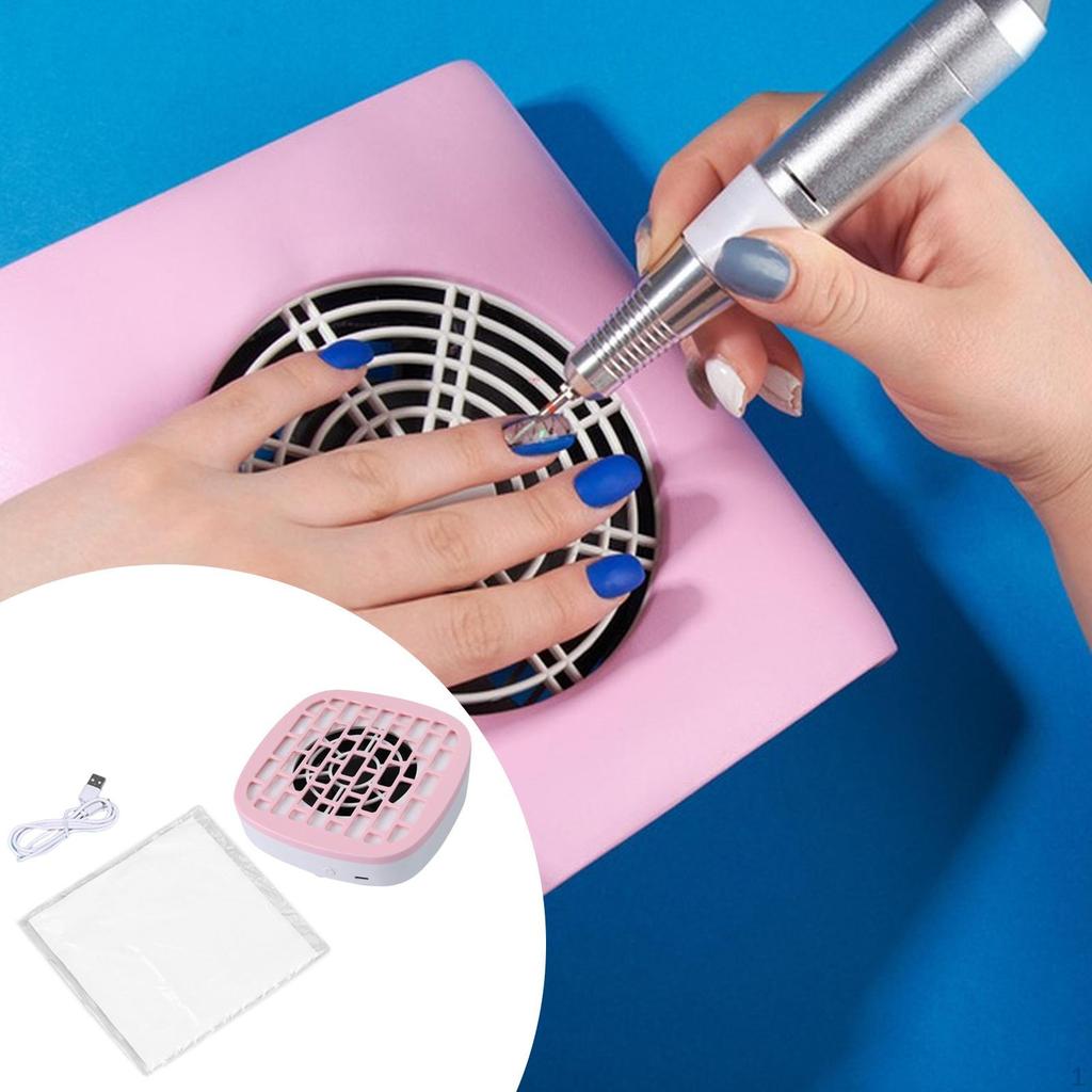 Nail Dust Collector for Acrylic Polishing Portable Manicure Pedicure Home