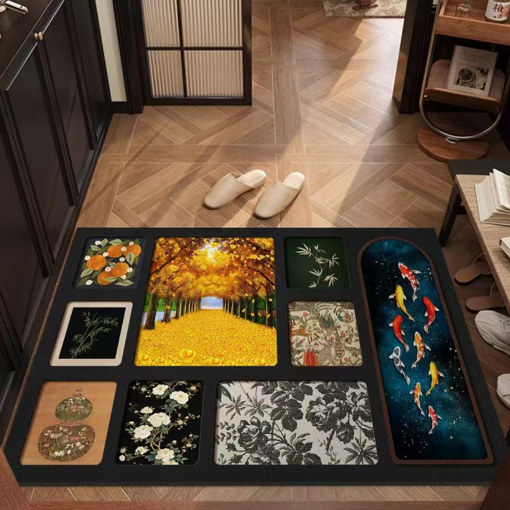 Vintage Light Luxury Floor Mat, Customizable Diatomaceous Earth Quick-Dry Mat, Entrance Door Mat, Bathroom Floor Mat