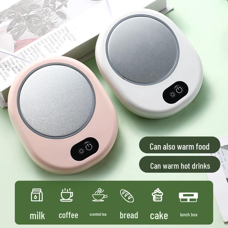 USB-Silent Multi-Functional Cup Warmer: 55° Constant Temp, 3-Speed Adjustable for Dorm or Office