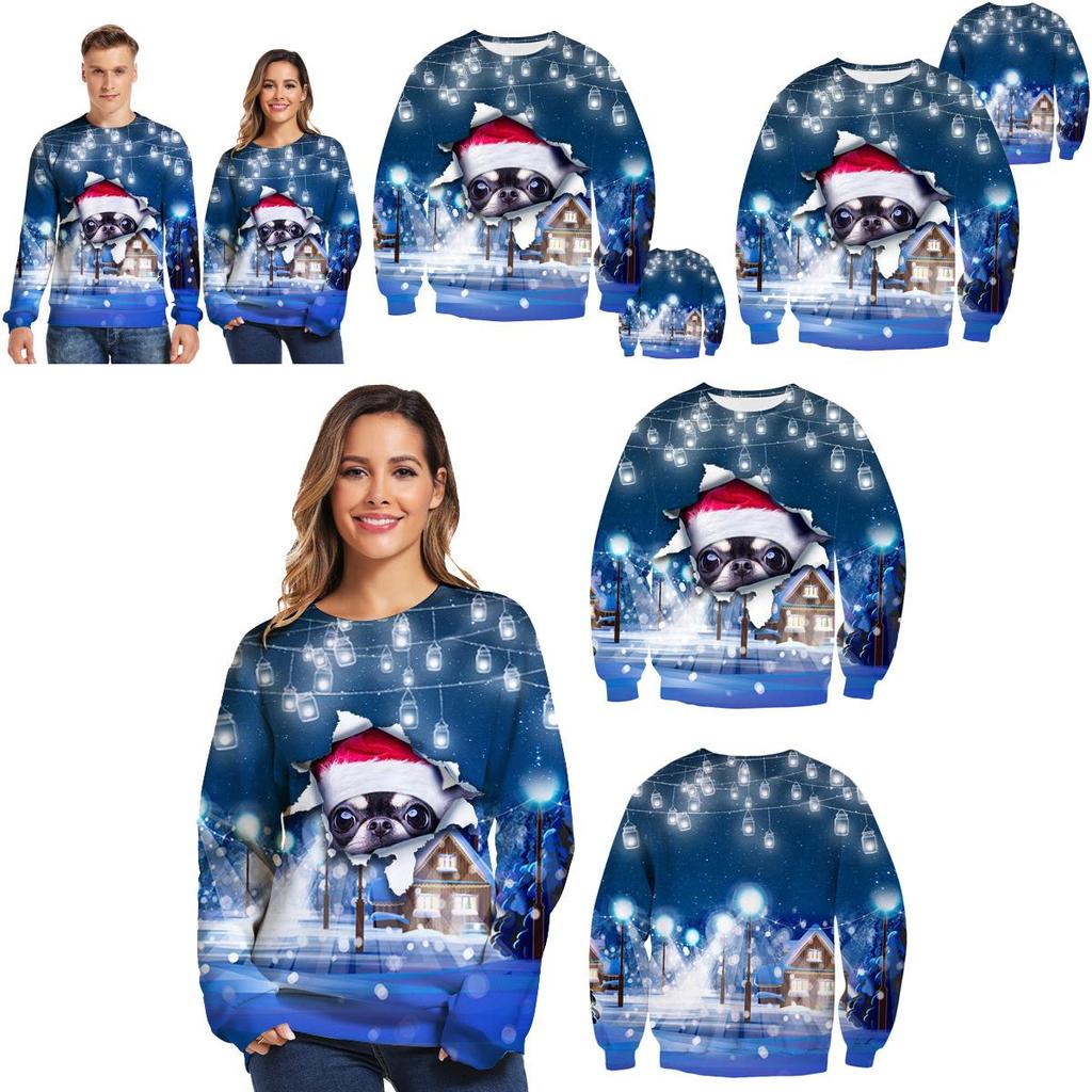 Unisex Ugly Christmas Sweater With Funny Dog Print And Soft Breathable Fabric