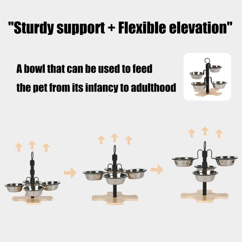 Elevated Pet Feeding Station Splash Proof For Comfortable Dog Dining Feeding Bowl Adjustable Heights