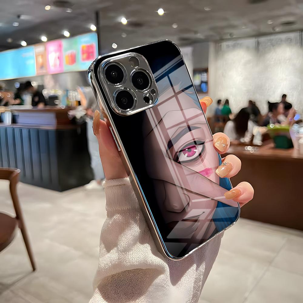 Graffiti Arcane J-Jinx Phone Case For IPhone 17 Pro Max 15 Pro 16 14 Plus 12 13 Mini 11 Pro Shockproof Electroplated Glass Cove