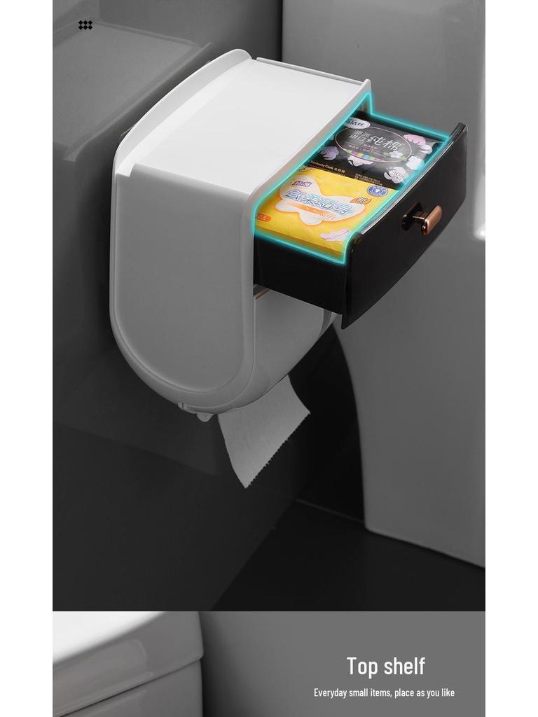 Support Mural Étanche pour Papier Toilette de Salle de Bain Sans Perçage