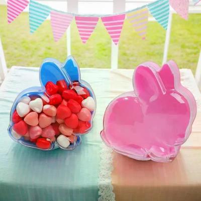 Rabbit Shape Plastic Candy Box Wedding Favors Gift Box Party Sweet Holder for Birthday Christmas Festival Gift Packaging Supply