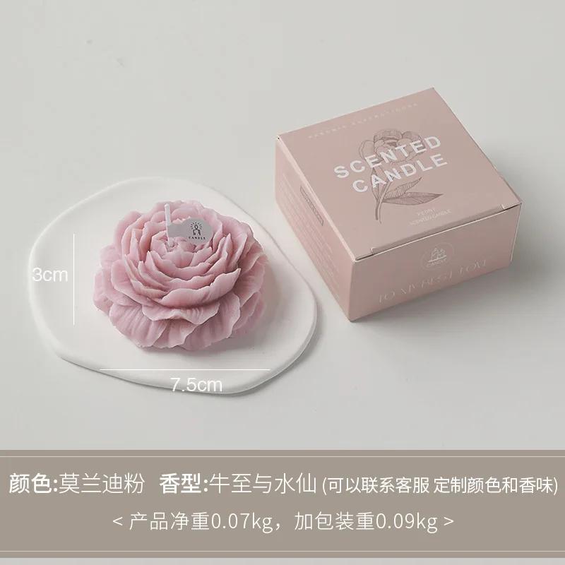 

Peony Shape Aromatherapy Candle Elegant Home Accent For Teachers Day Birthday Anniversary Special Occasions Scented Decor Gift