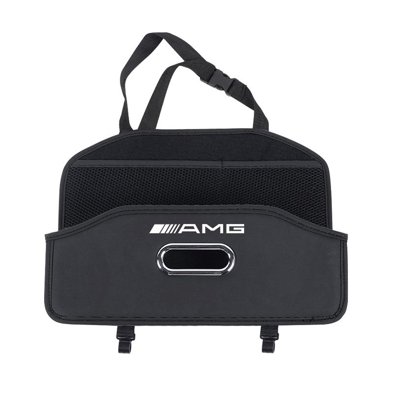 Car Seat Back Storage Box Multi-Functional Tissue Box Cup Holder Hook Storage Box Accessories Car Decal For Mercedes Benz AMG W2