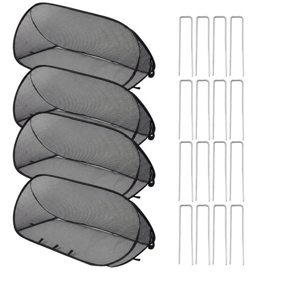 Pop Up Plant Cover Garden Mesh Seedlings Protector with Ground Stakes Garden Row Raised Bed Cover for Vegetables Fruits Herbs from Insects Birds