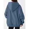 Autumn Winter Loose Casual Solid Color All-match Pullover Hoodies Women Pocket Hooded Sweatshirt Top