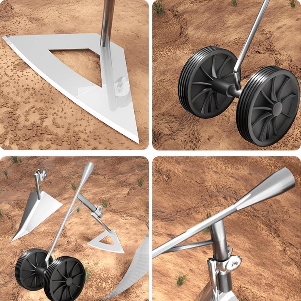 Charrue Houe Cultivateur à Double Roue 3 en 1 Désherbeur Outil de Butteage et de Sillonnement Motoculteur Manuel Outil Manuel Robuste pour Jardinage et Agriculture