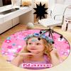 Custom Name Like Nastya Printed Round Rug Carpet Chair Rug Area Rug Entryway Doormats,for Office Chair Living Room Bedroom Kitchen Room.