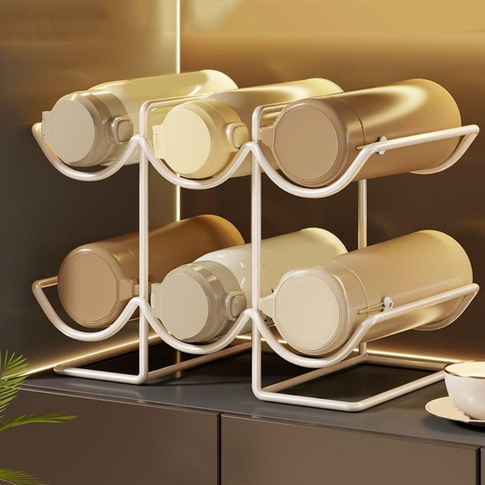 Iron Metal Cup Holder 2/3 Layers Water Bottle Storage Rack Durable Insulation Cup Holder  Pantry