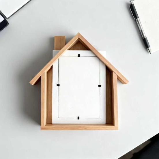 Holzhausförmiger Fotorahmen Handgefertigtes Haus Tisch-Bilderrahmen für Mutter Oma Kinder Familie Hochzeitsgeschenk