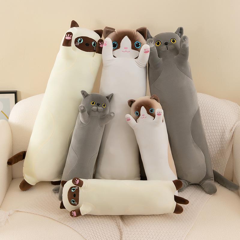 Cat Island Plush Pillow Toy - Long Cat Doll Sleep Companion & Birthday Gift