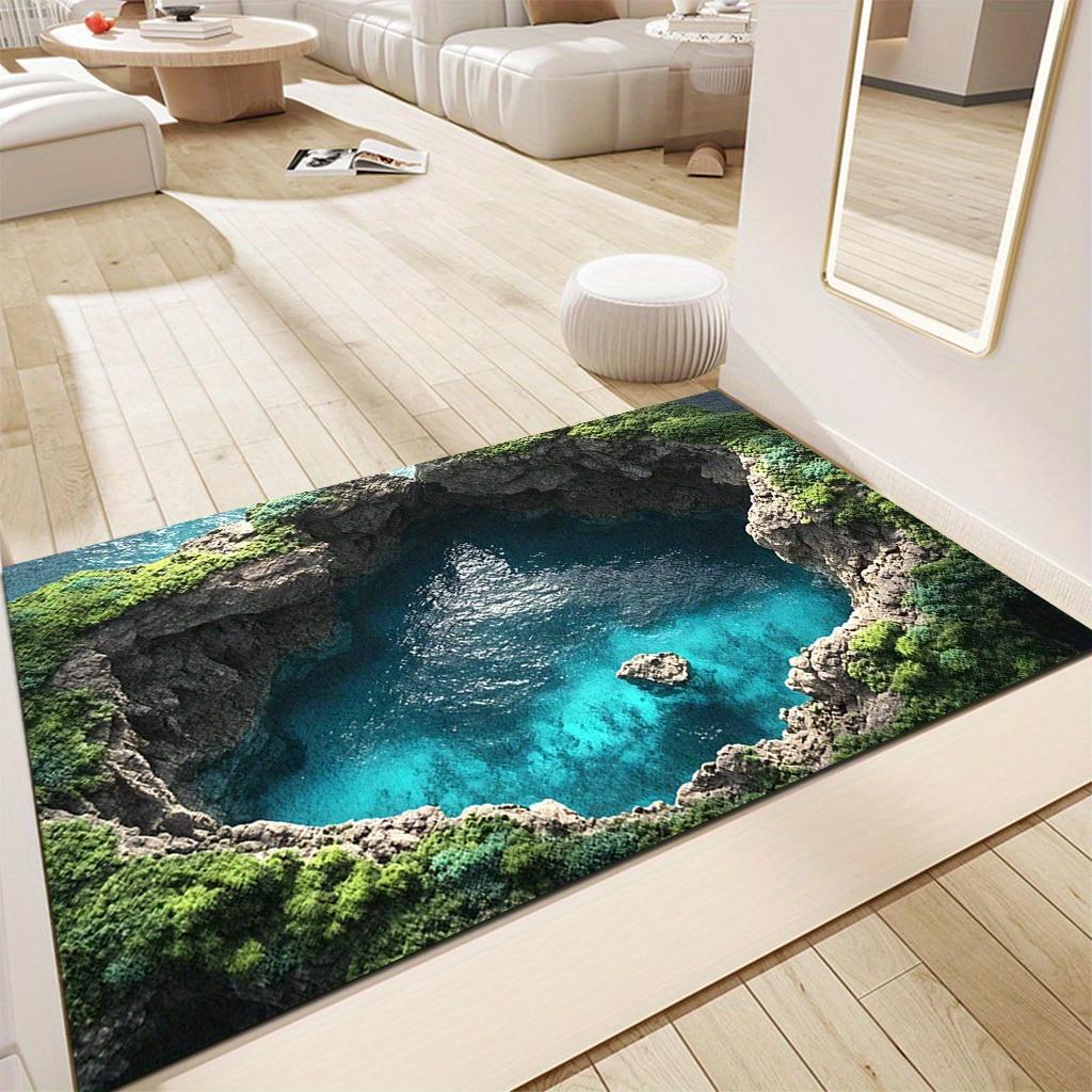 Scenic Waterfall Rug for Nature Lovers Relaxing Landscape Decor Indoor Outdoor Area Rugs Anti slip carpet can be machine washed