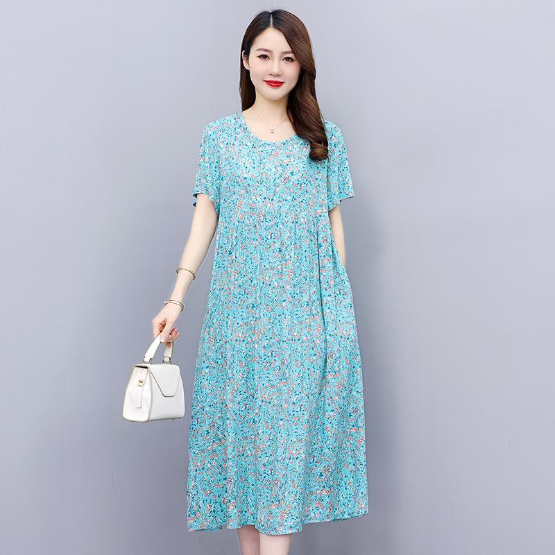 Casualowe letnie sukienki damskie z krótkim rękawem Eleganckie długie sukienki dla pań